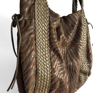 Braciano Brown and Black Animal Print Bag